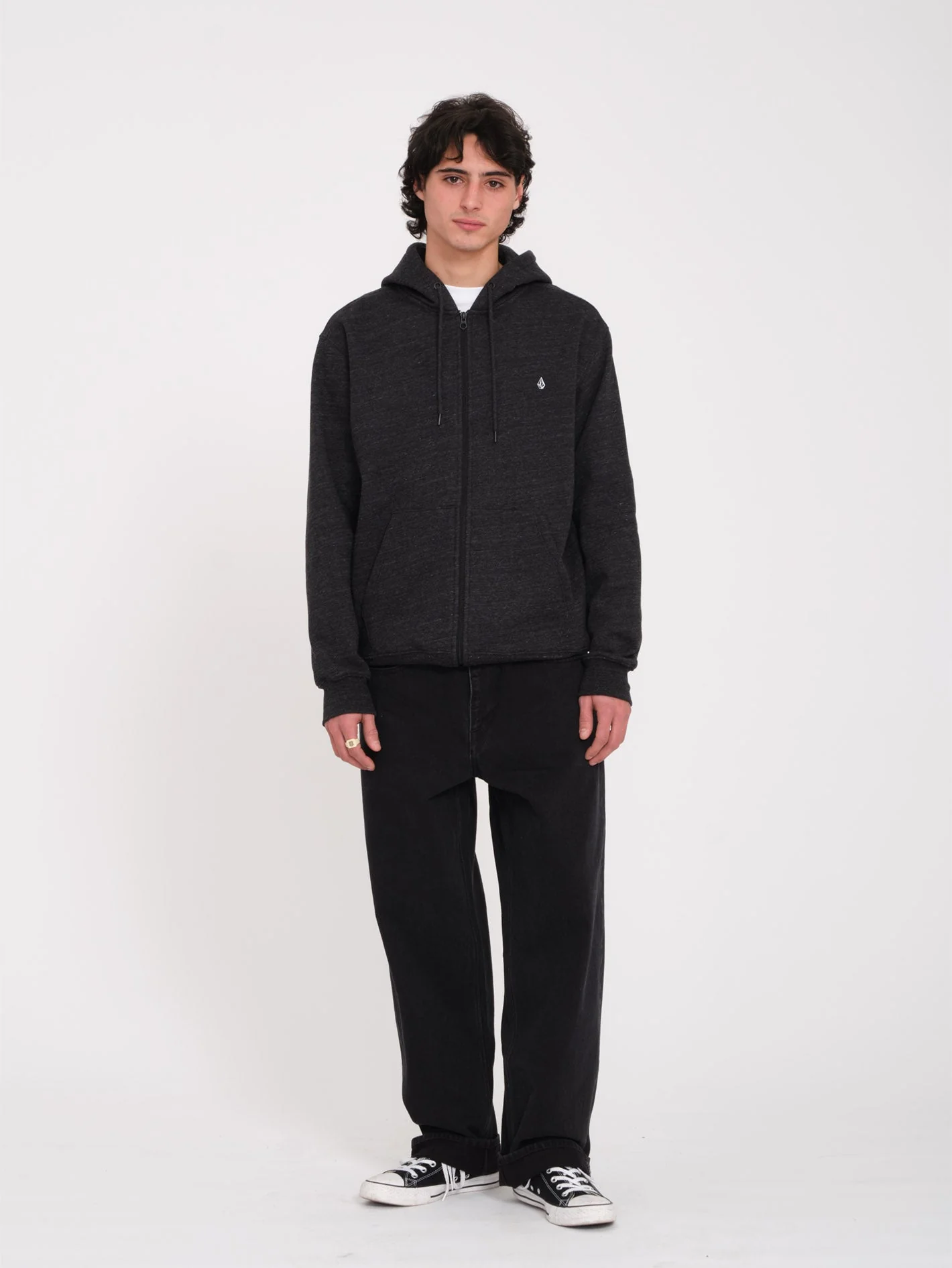 Sweat à capuche zippé Single Stone - HEATHER BLACK - Image 3