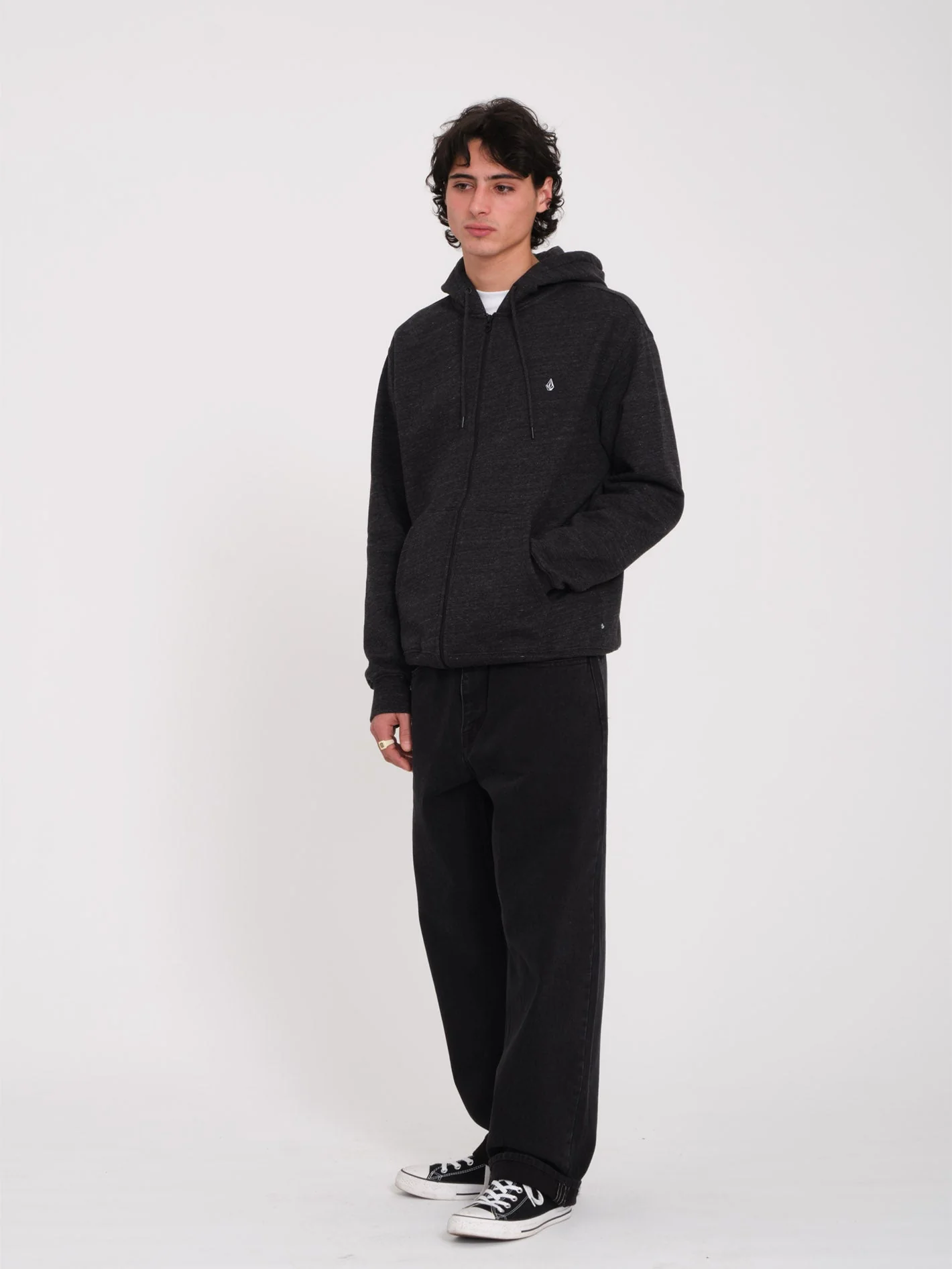 Sweat à capuche zippé Single Stone - HEATHER BLACK - Image 4