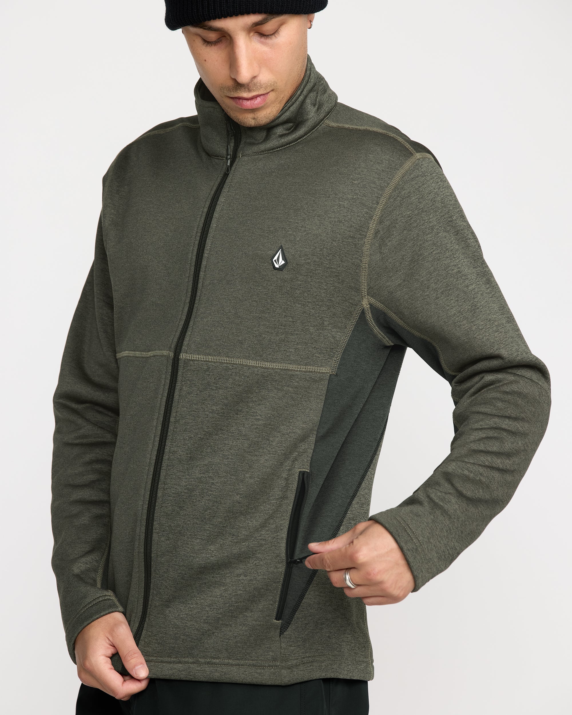 Sweat zippé en molleton Snowbound - Military - Image 4