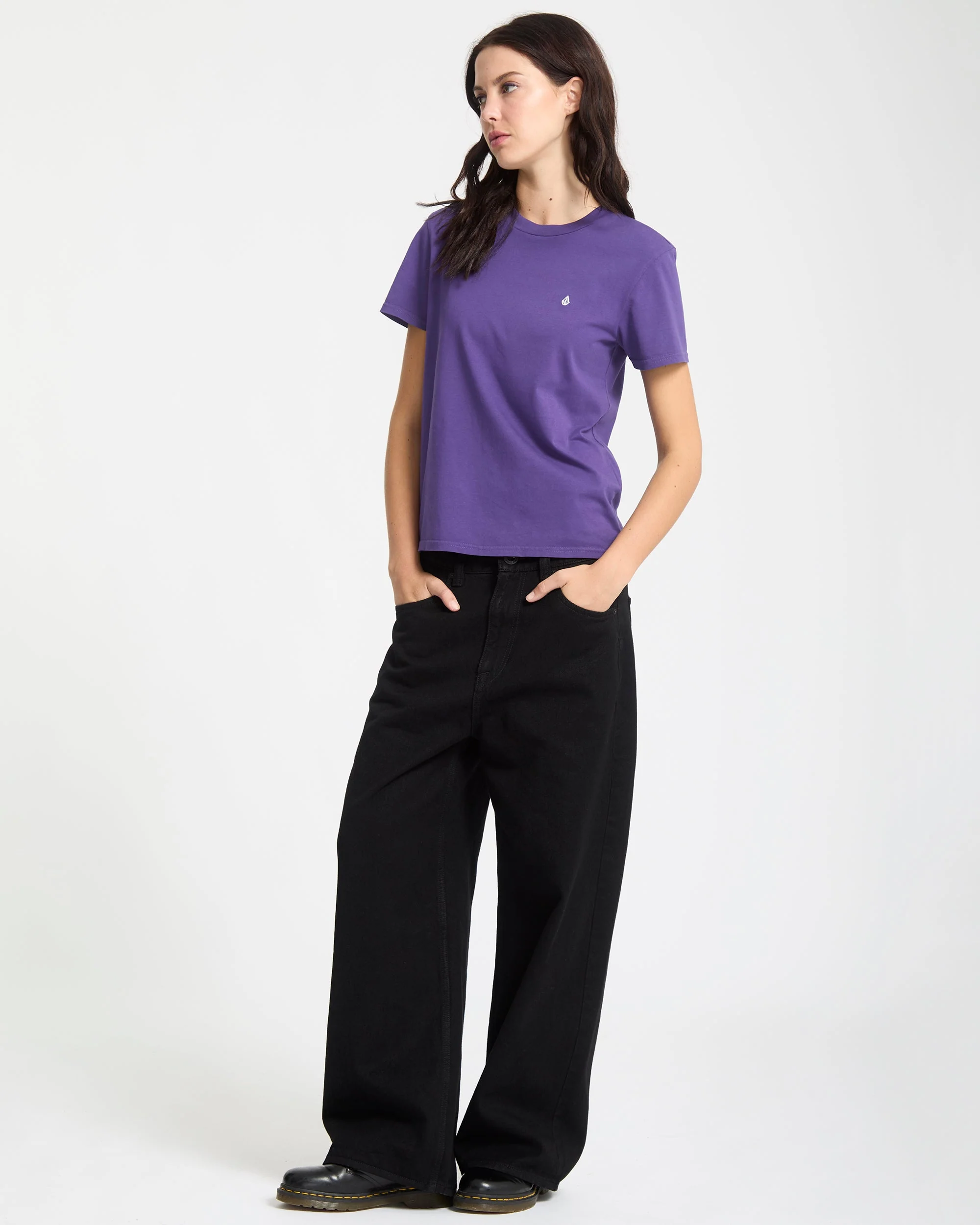 T-Shirt Solid Stone Emb - Acai - Image 4