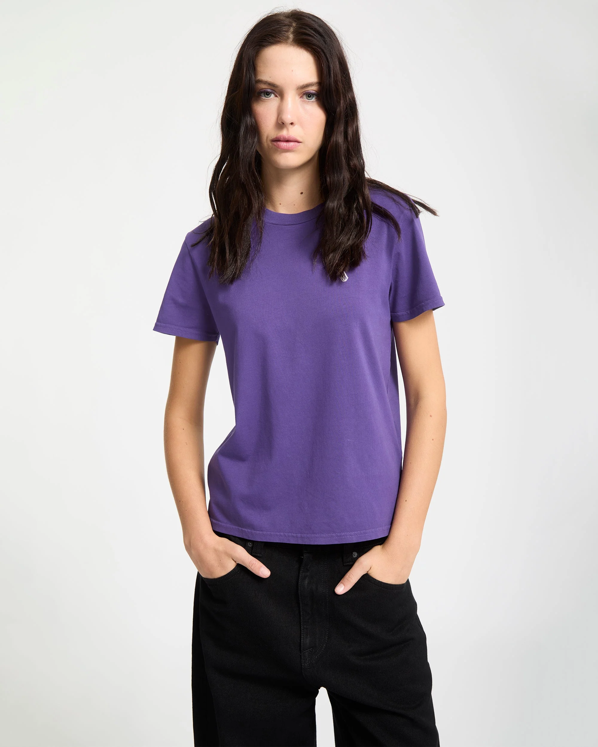 T-Shirt Solid Stone Emb - Acai - Image 5