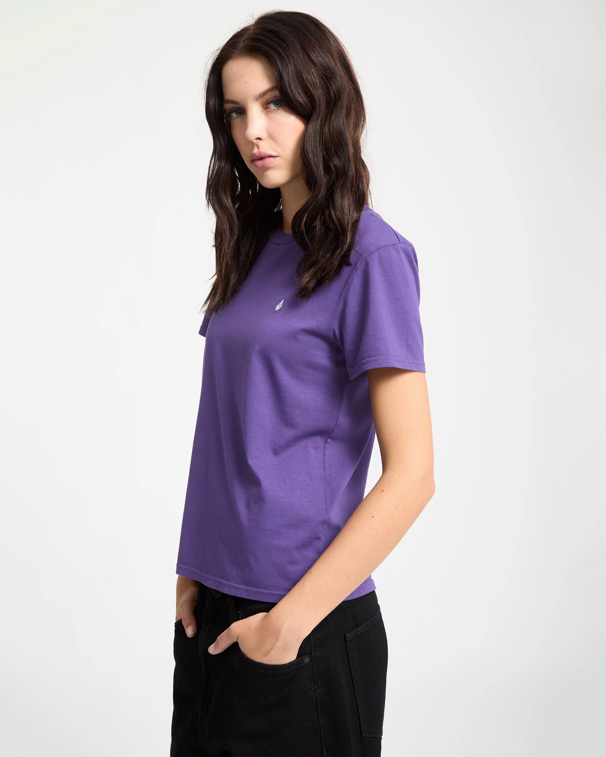 T-Shirt Solid Stone Emb - Acai - Image 6