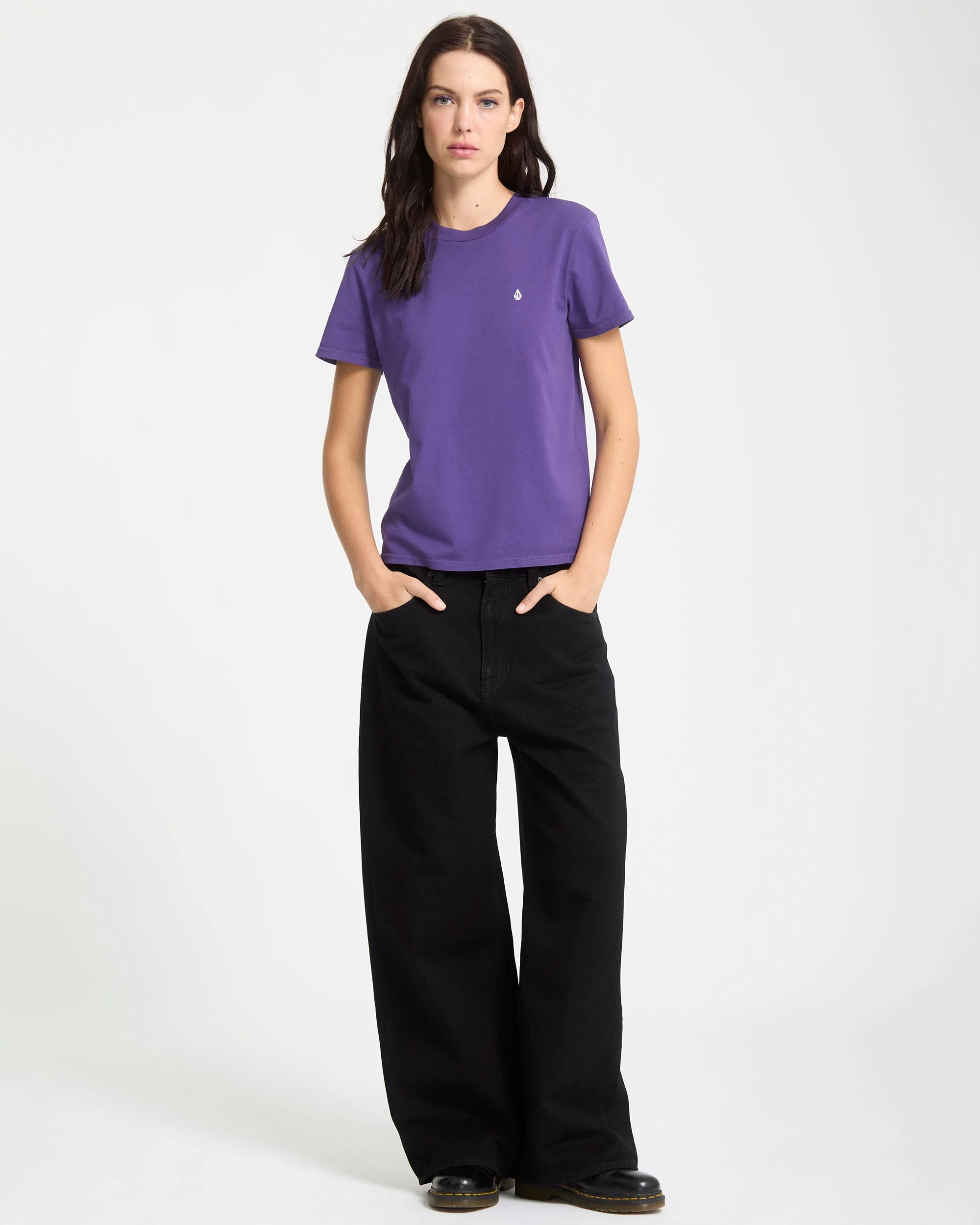 T-Shirt Solid Stone Emb - Acai - Image 8