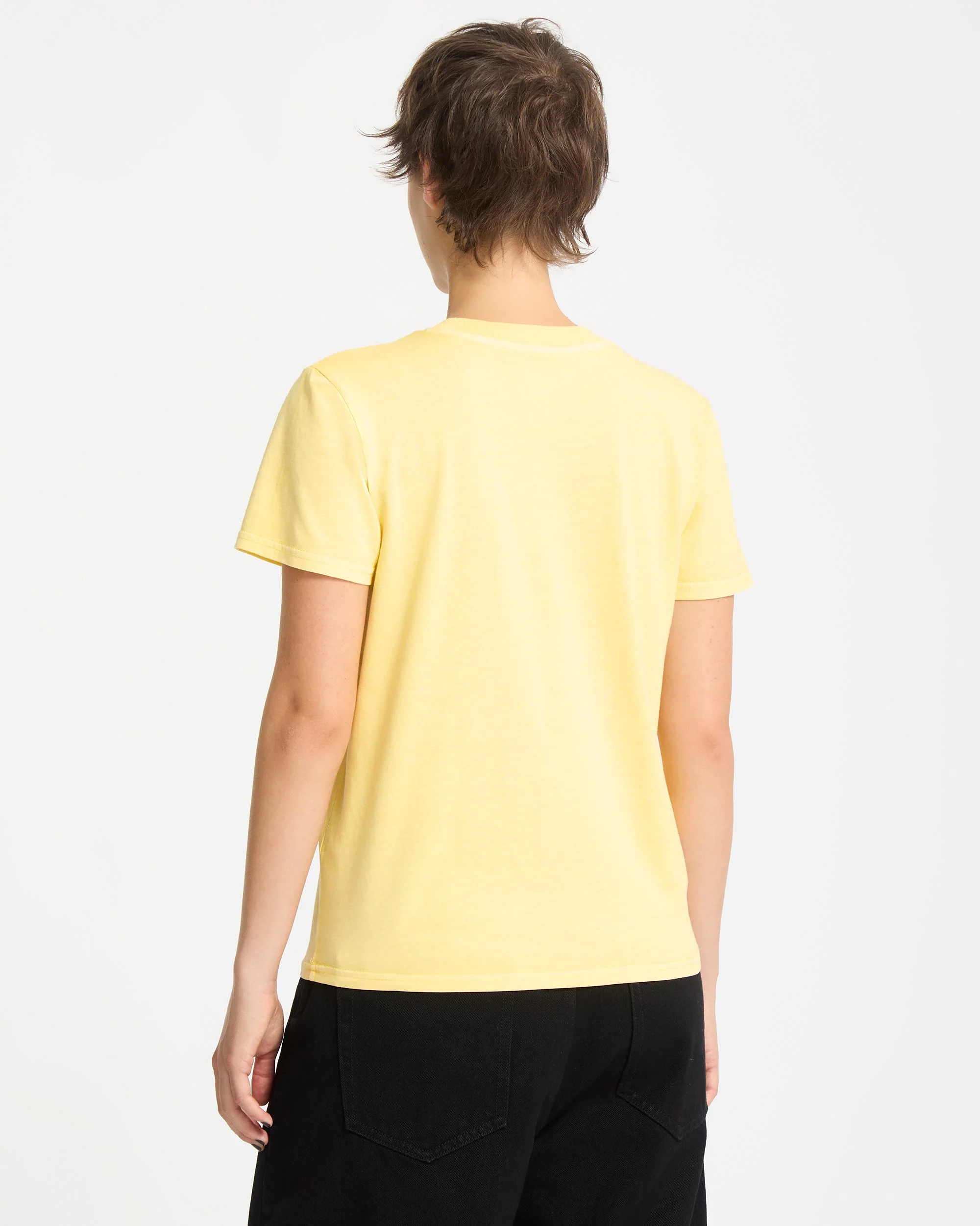 T-Shirt Solid Stone Emb - Dawn Yellow - Image 2