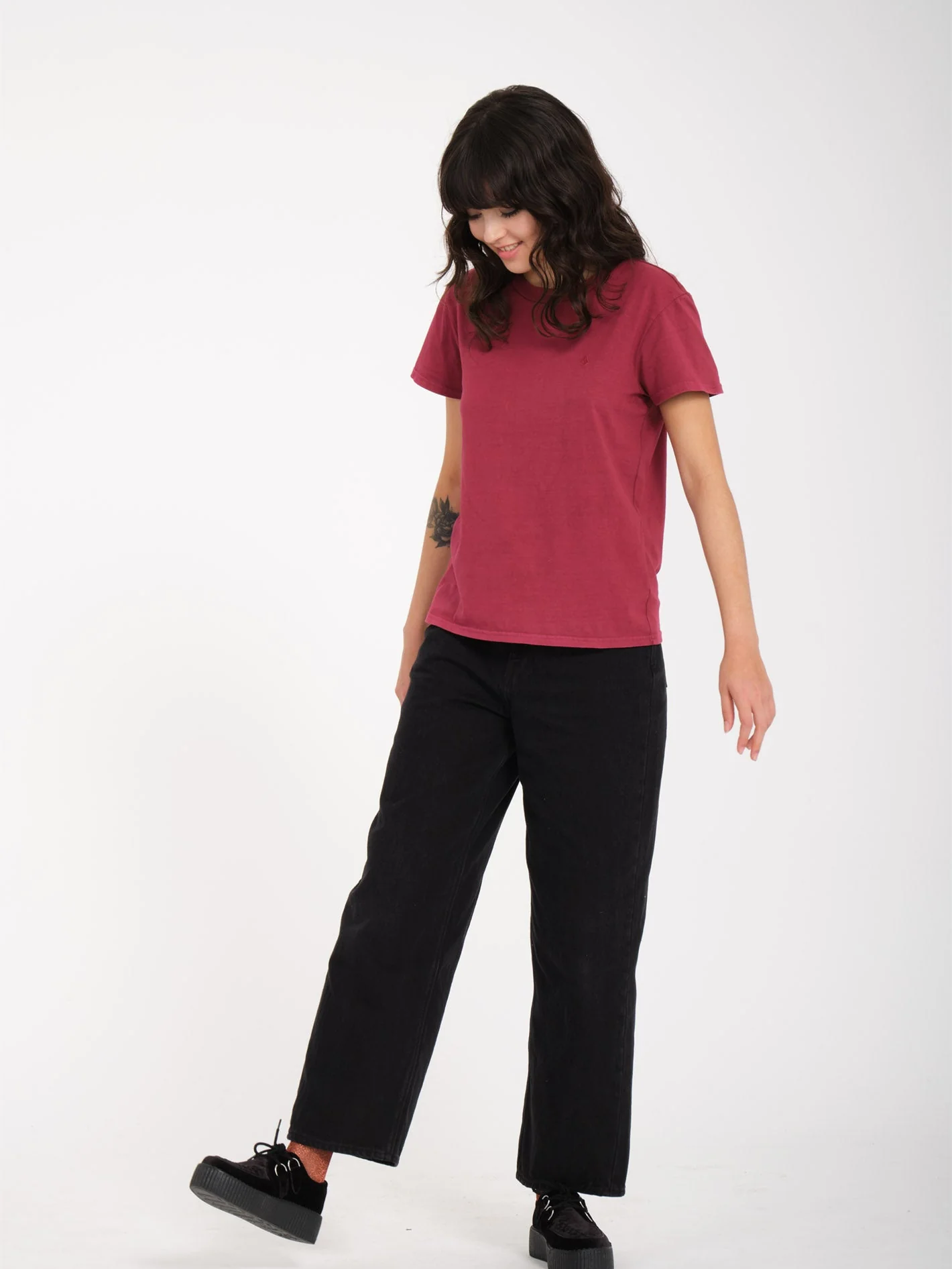 T-shirt Solid Stone - WINE - Image 3