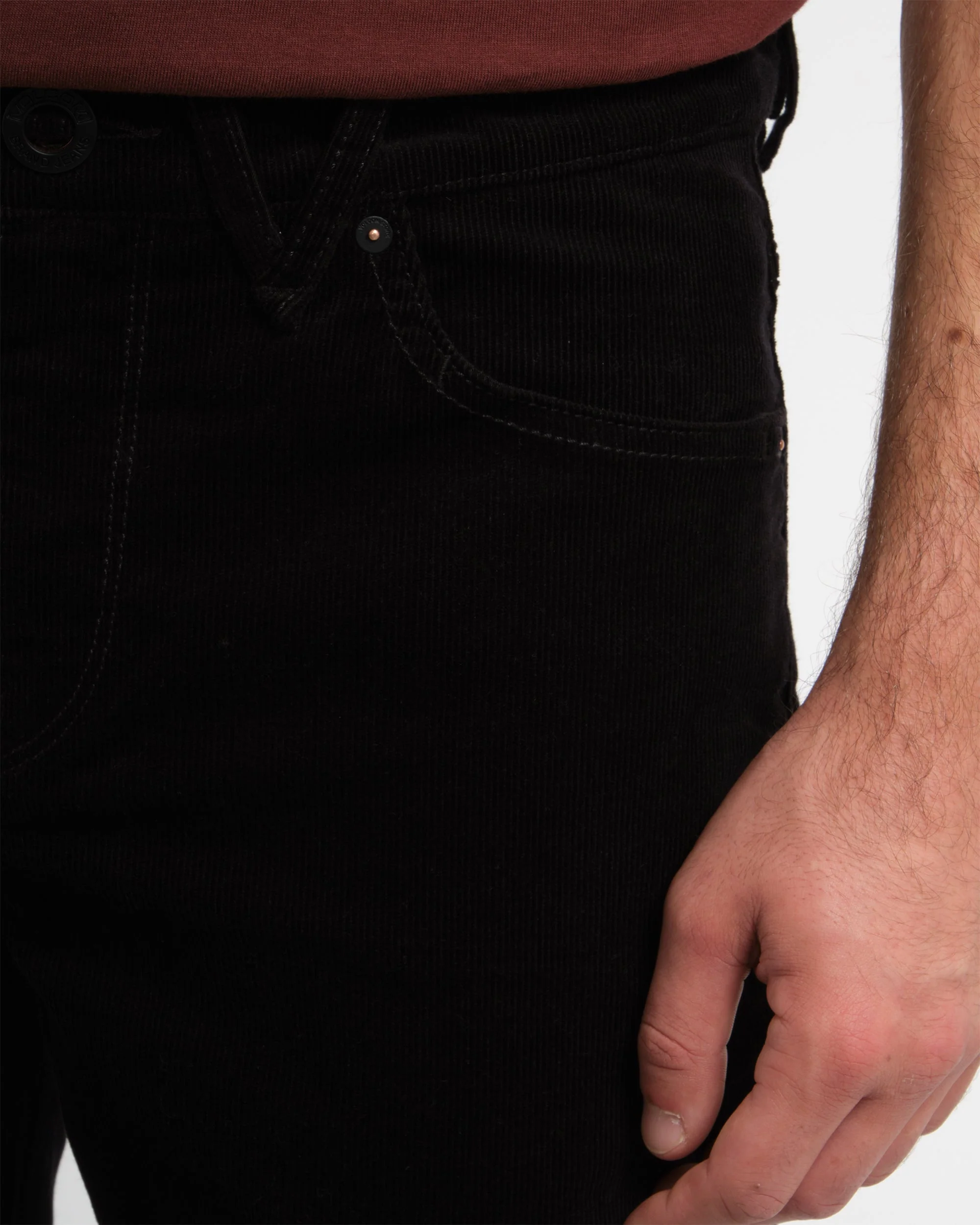 Pantalon Solver En Velours Côtelé 5 Poches - Black - Image 5