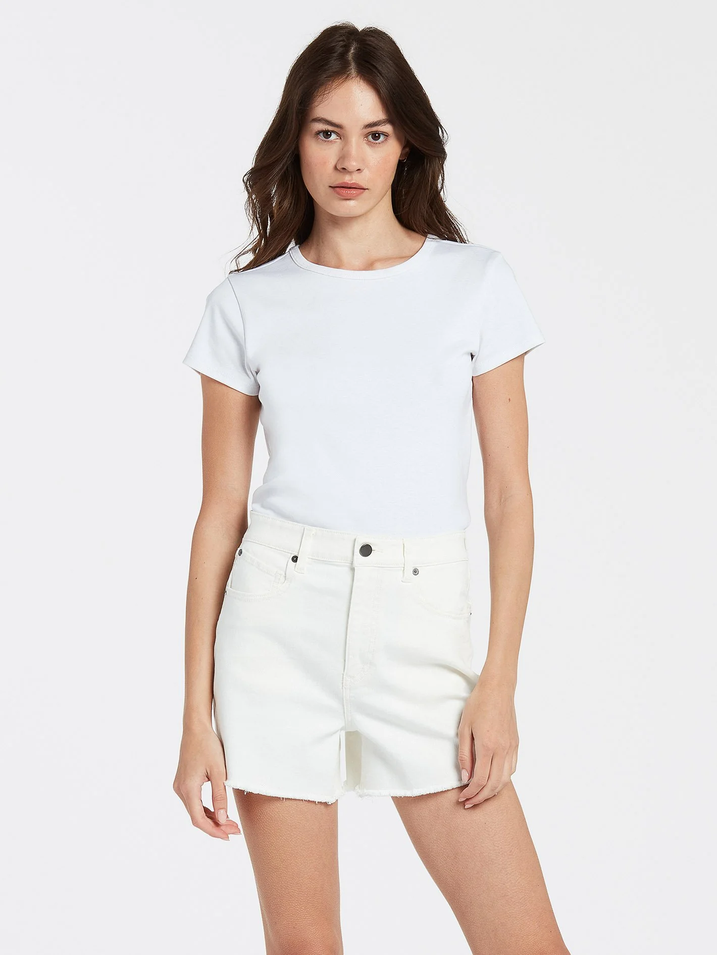Short Stone Step High Rise - STAR WHITE