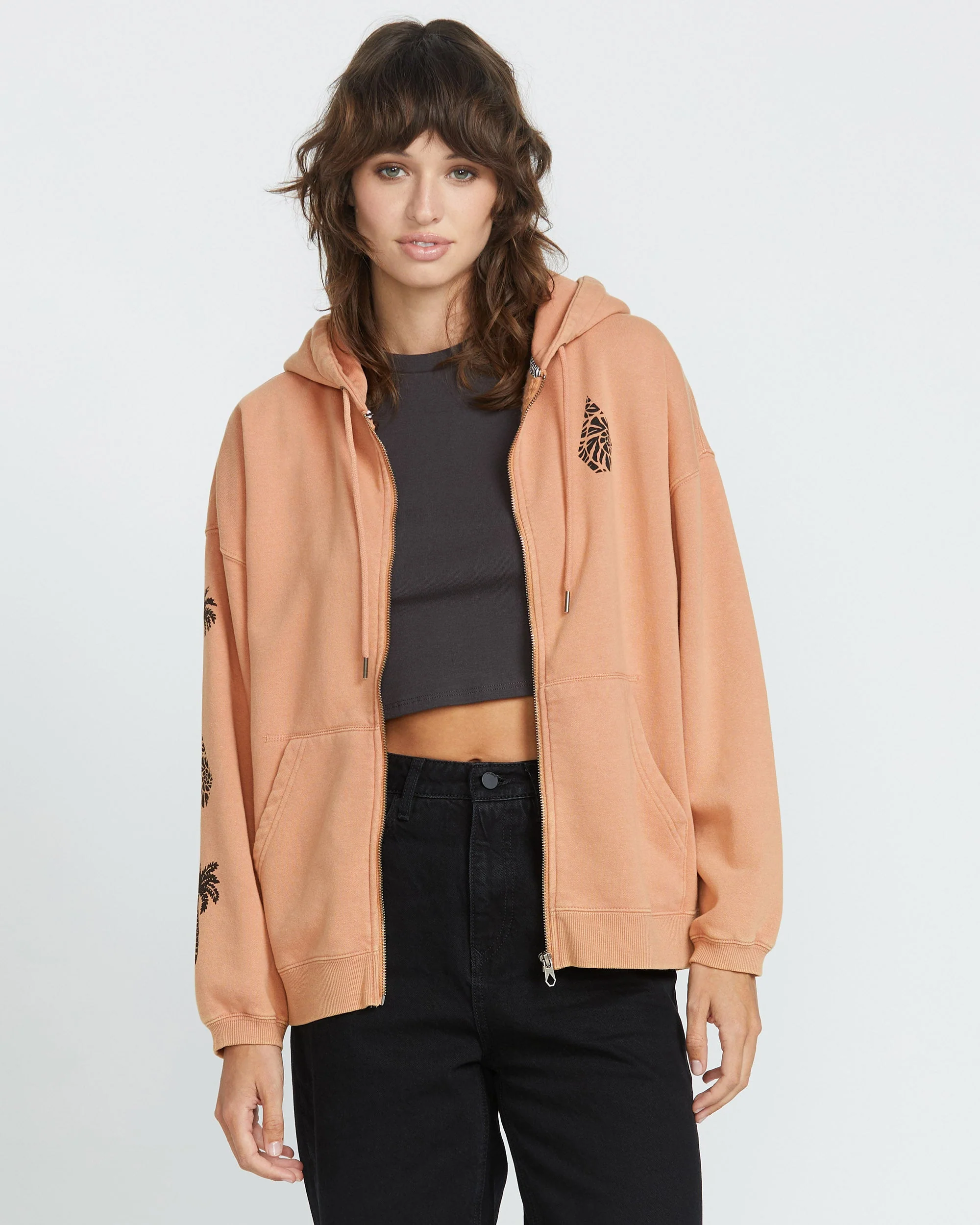 Sweat à Capuche Zippé Stone Art Up - SAND BROWN