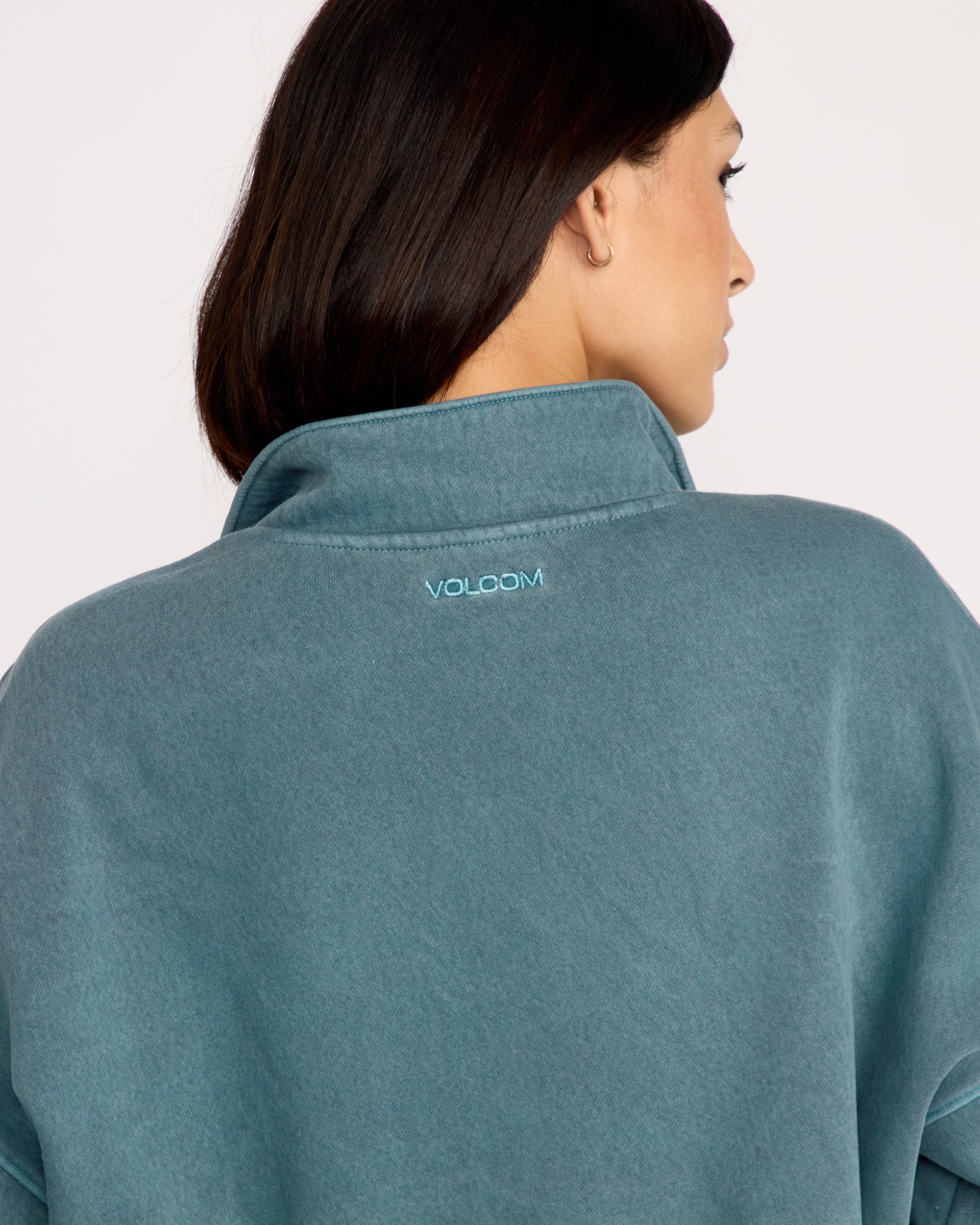 Sweatshirt Col Zippé Stone Soft - Emerald Green - Image 4
