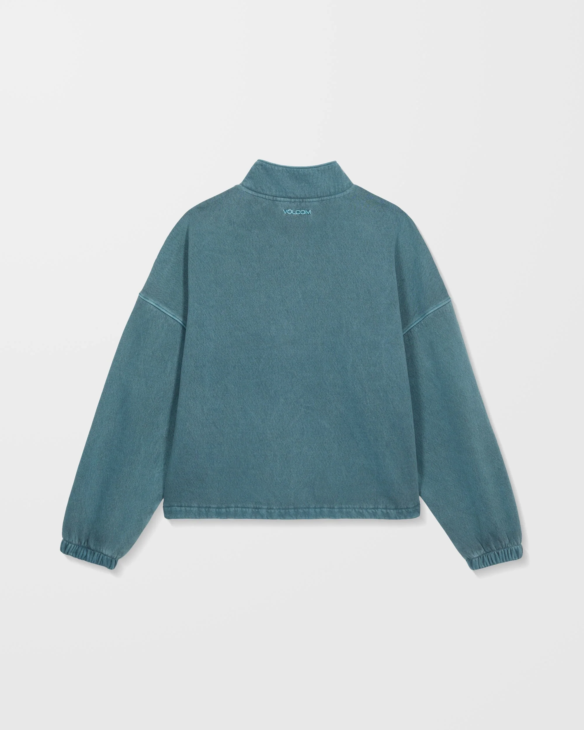 Sweatshirt Col Zippé Stone Soft - Emerald Green - Image 8