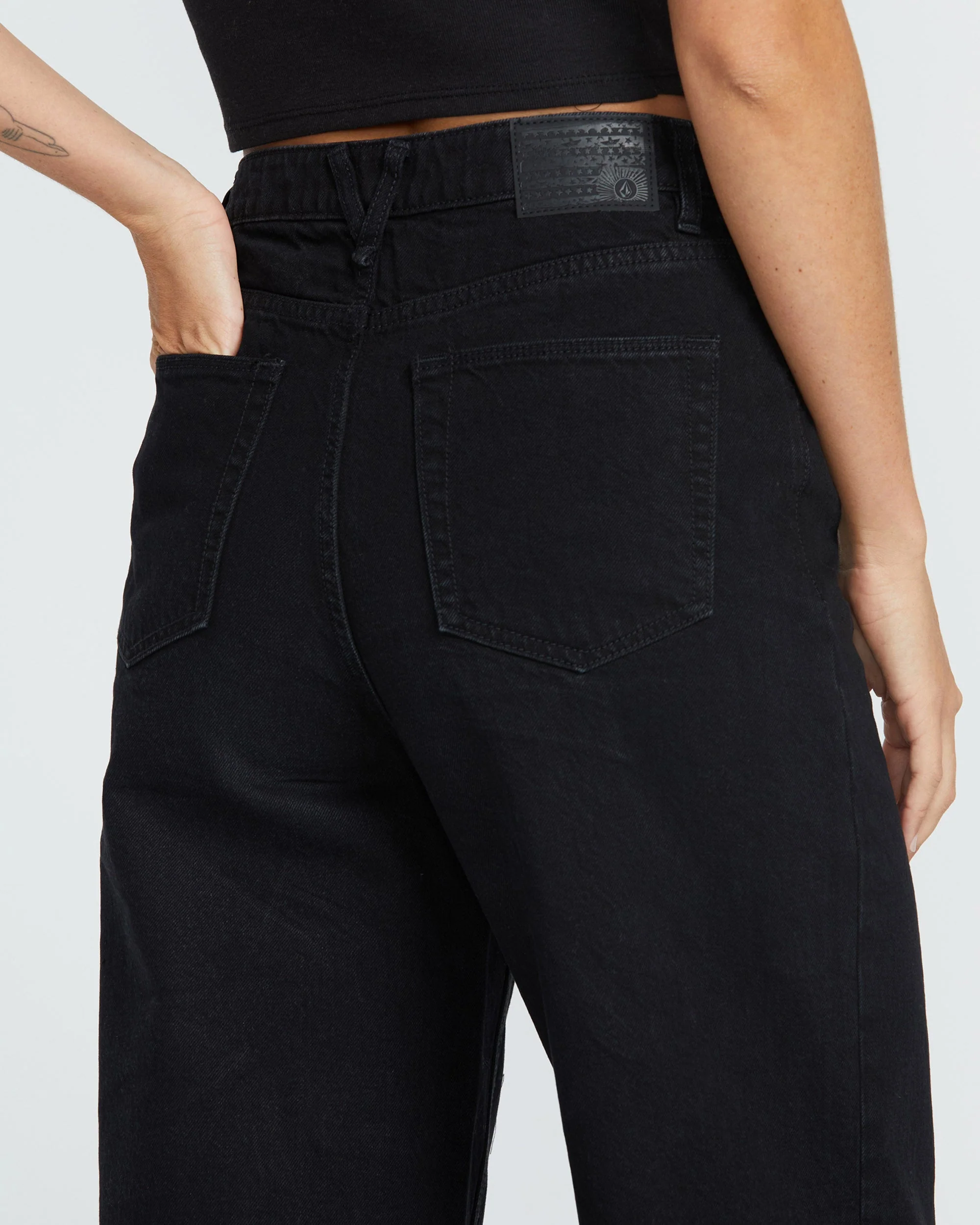Jean Stoned Boyfriend High Rise - BLACK - Image 3