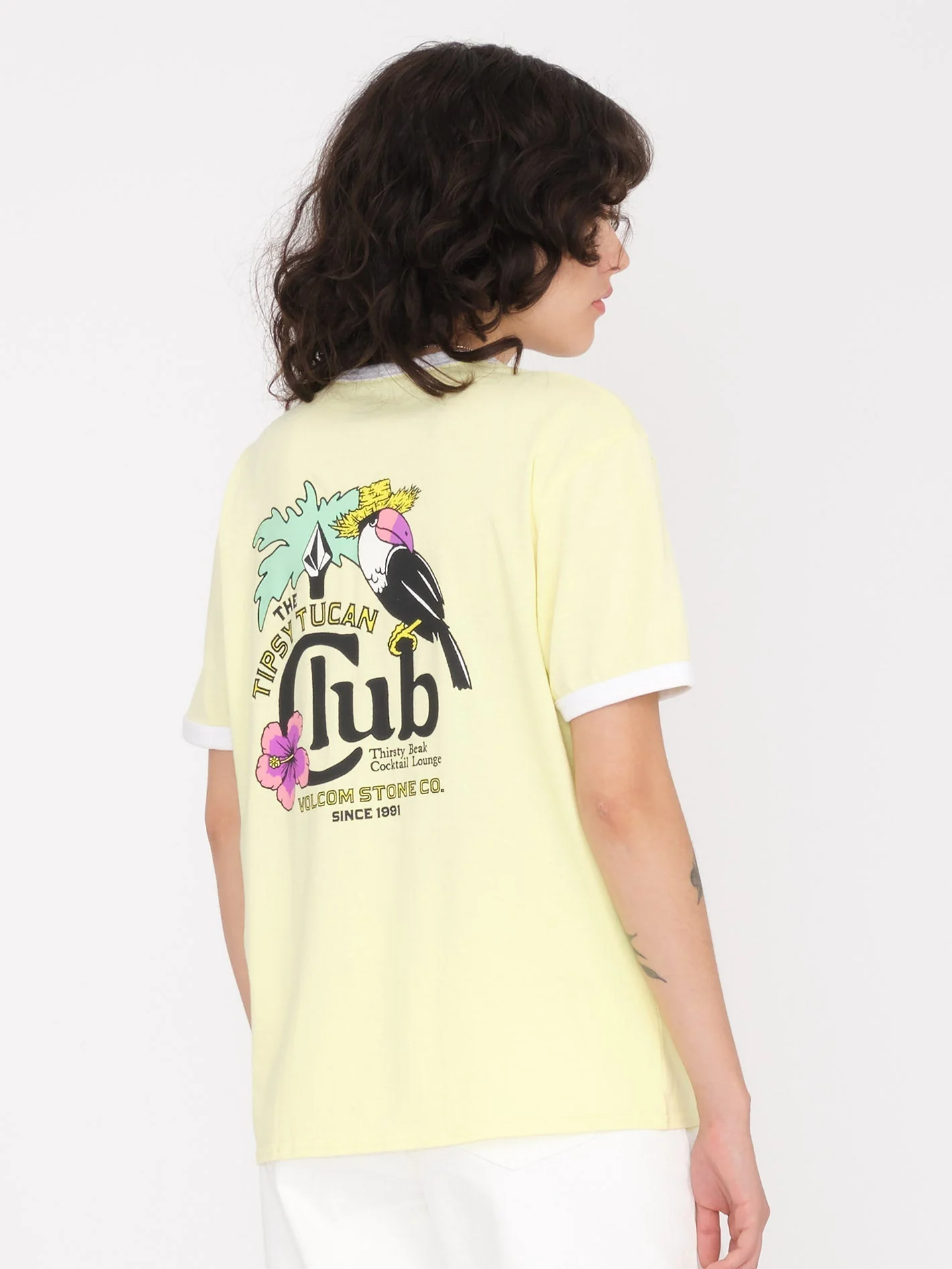 T-shirt Truly Ringer - AURA YELLOW