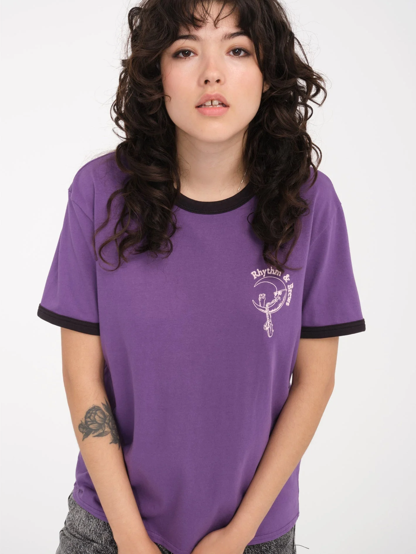 T-shirt Truly Ringer - DEEP PURPLE - Image 2