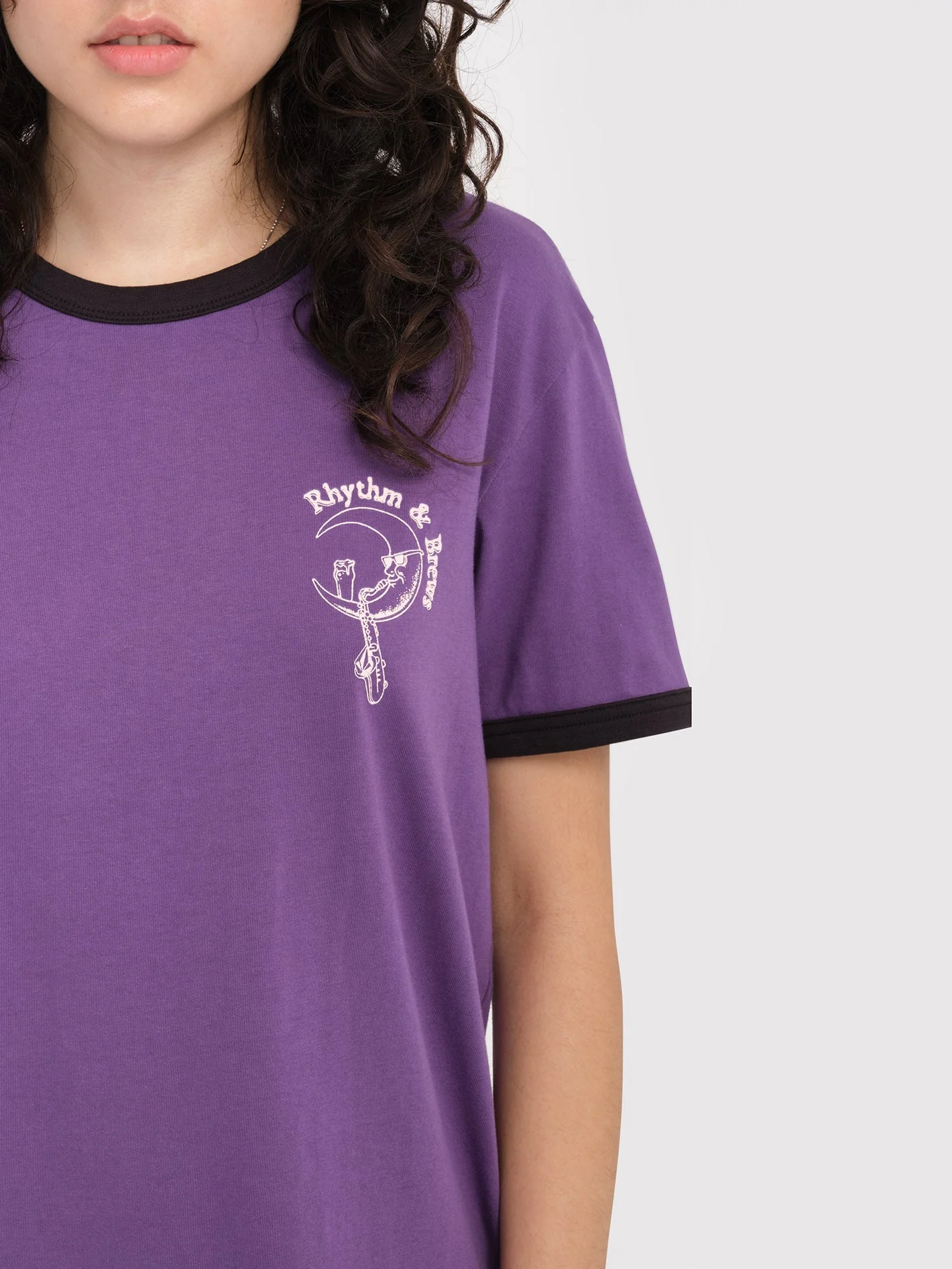 T-shirt Truly Ringer - DEEP PURPLE - Image 3