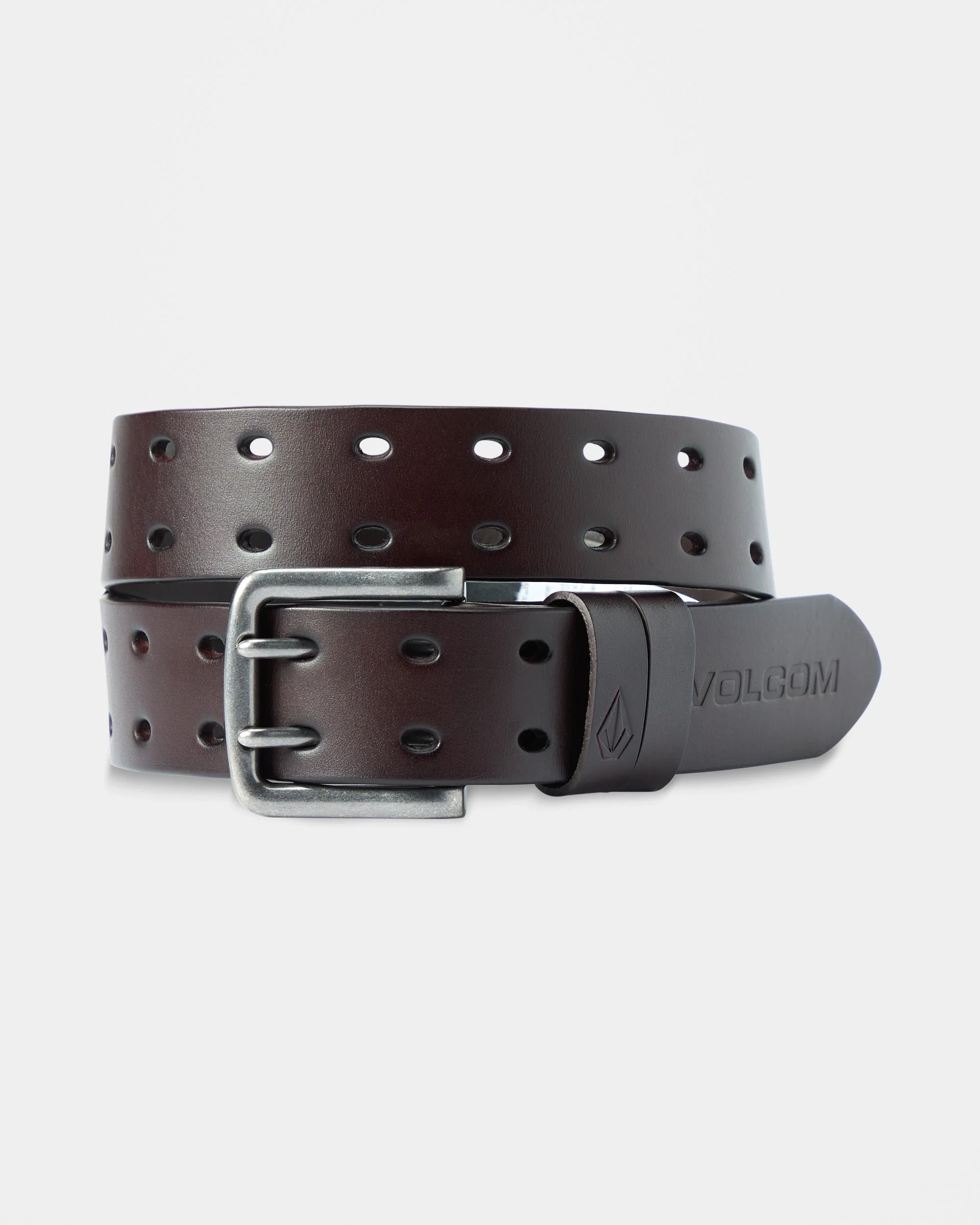 Ceinture En Cuir Two Spike - Brown