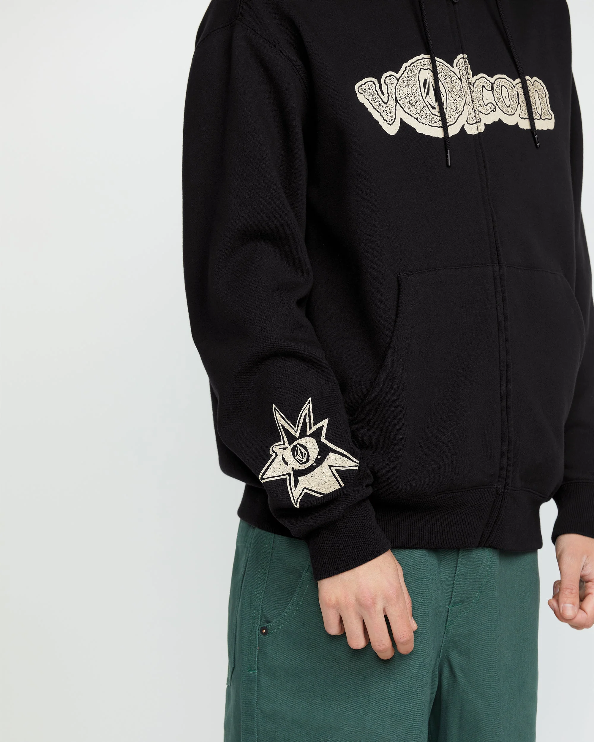 Sweat à Capuche Zippé Volcom Ent - BLACK - Image 3