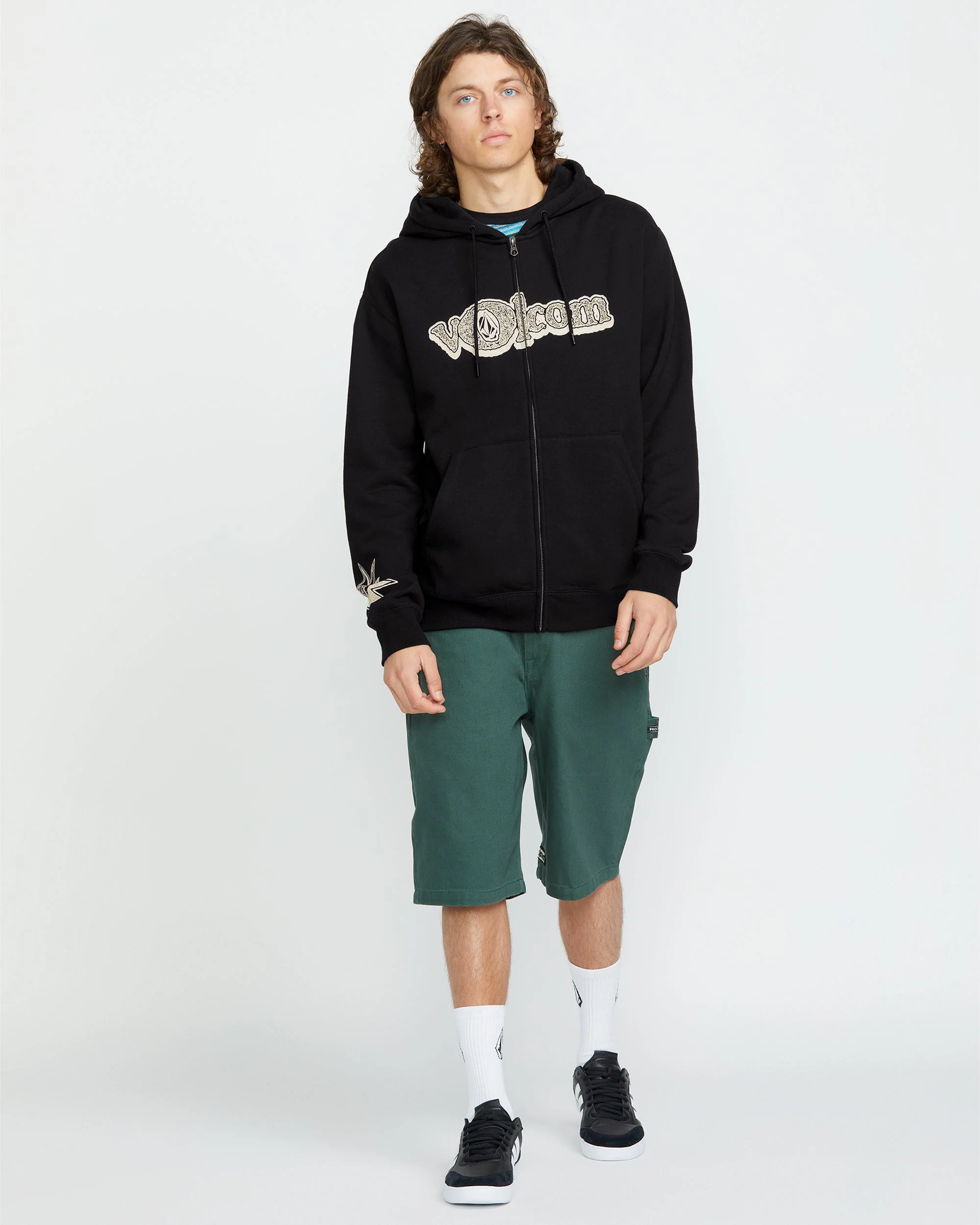Sweat à Capuche Zippé Volcom Ent - BLACK - Image 6