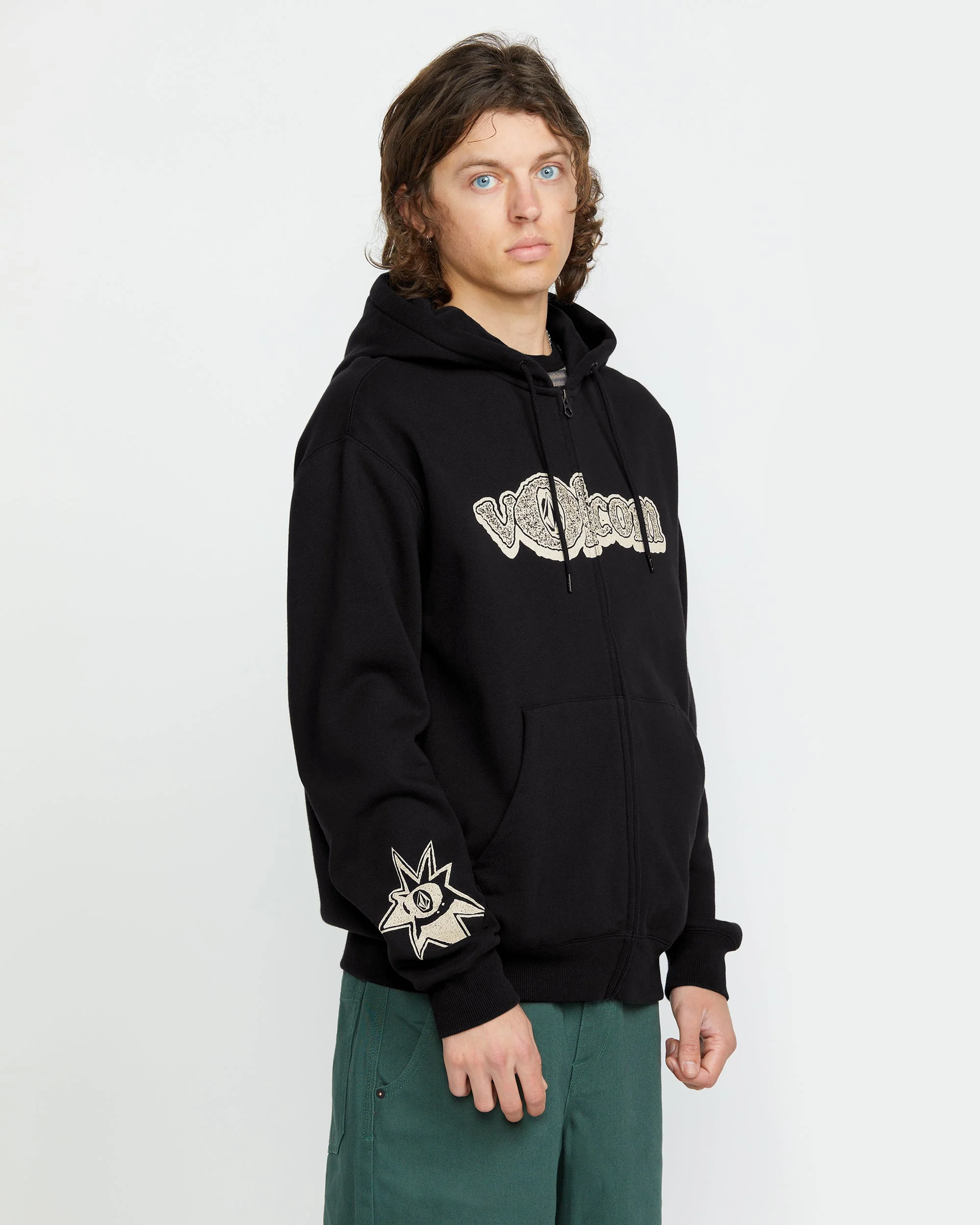 Sweat à Capuche Zippé Volcom Ent - BLACK - Image 7