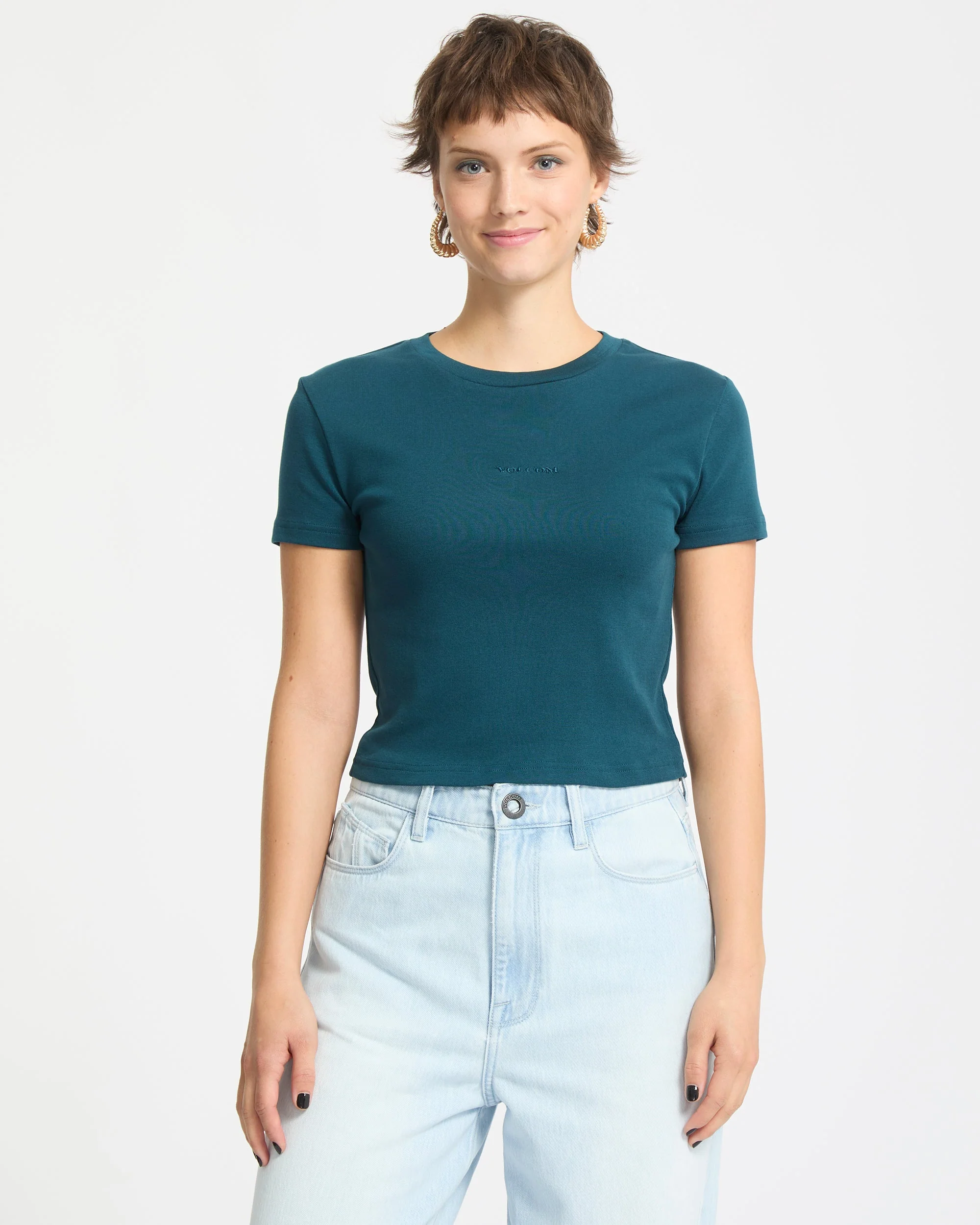 T-Shirt Volcomstone Tight Crop - Emerald Green
