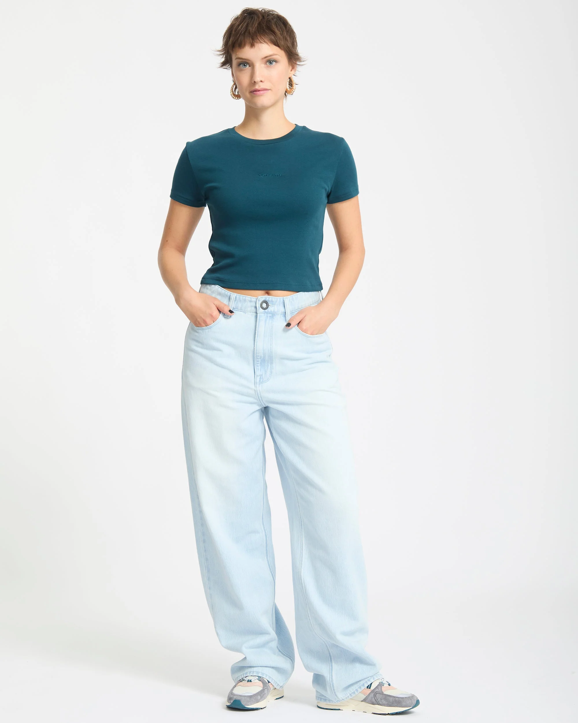 T-Shirt Volcomstone Tight Crop - Emerald Green - Image 4