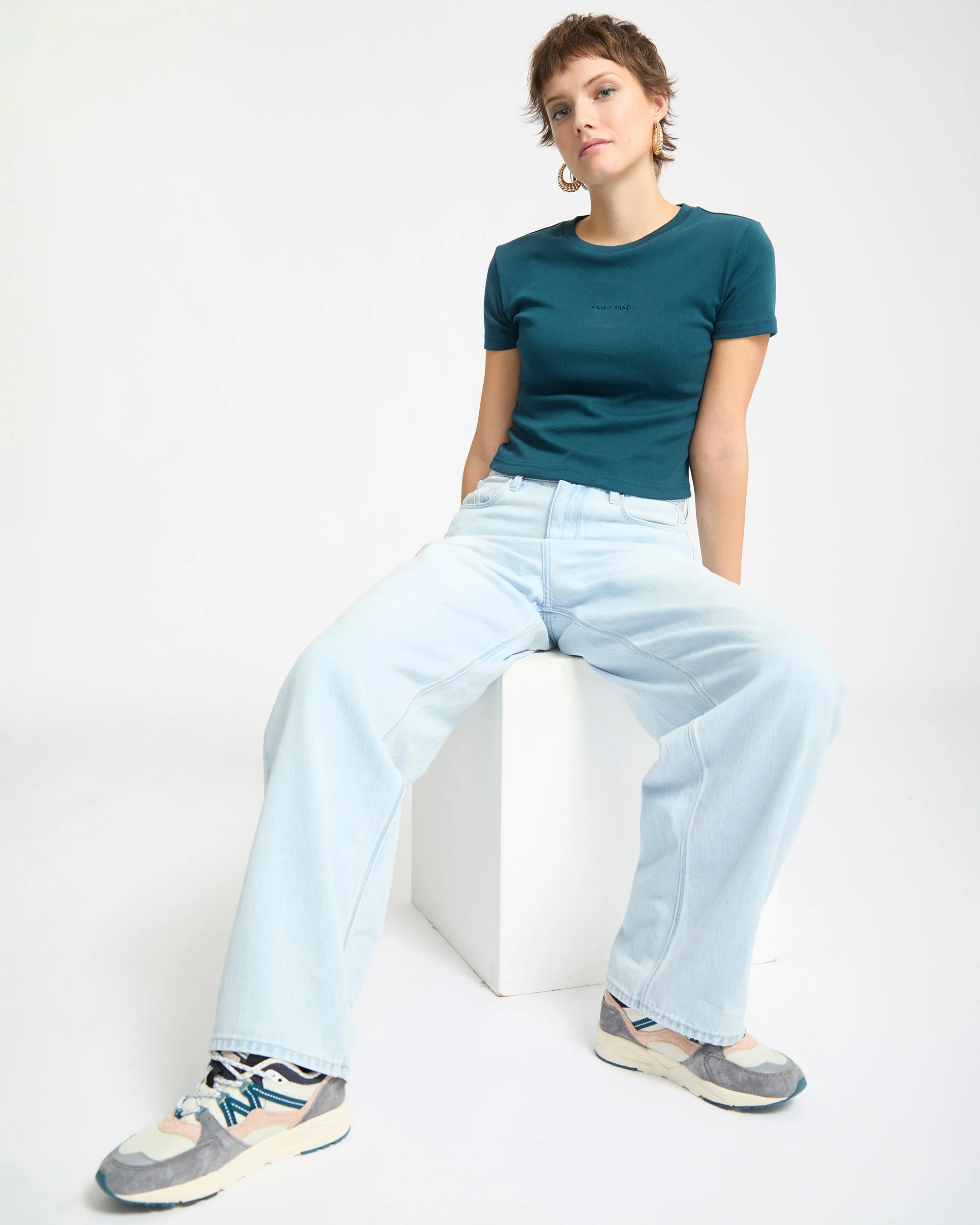 T-Shirt Volcomstone Tight Crop - Emerald Green - Image 5