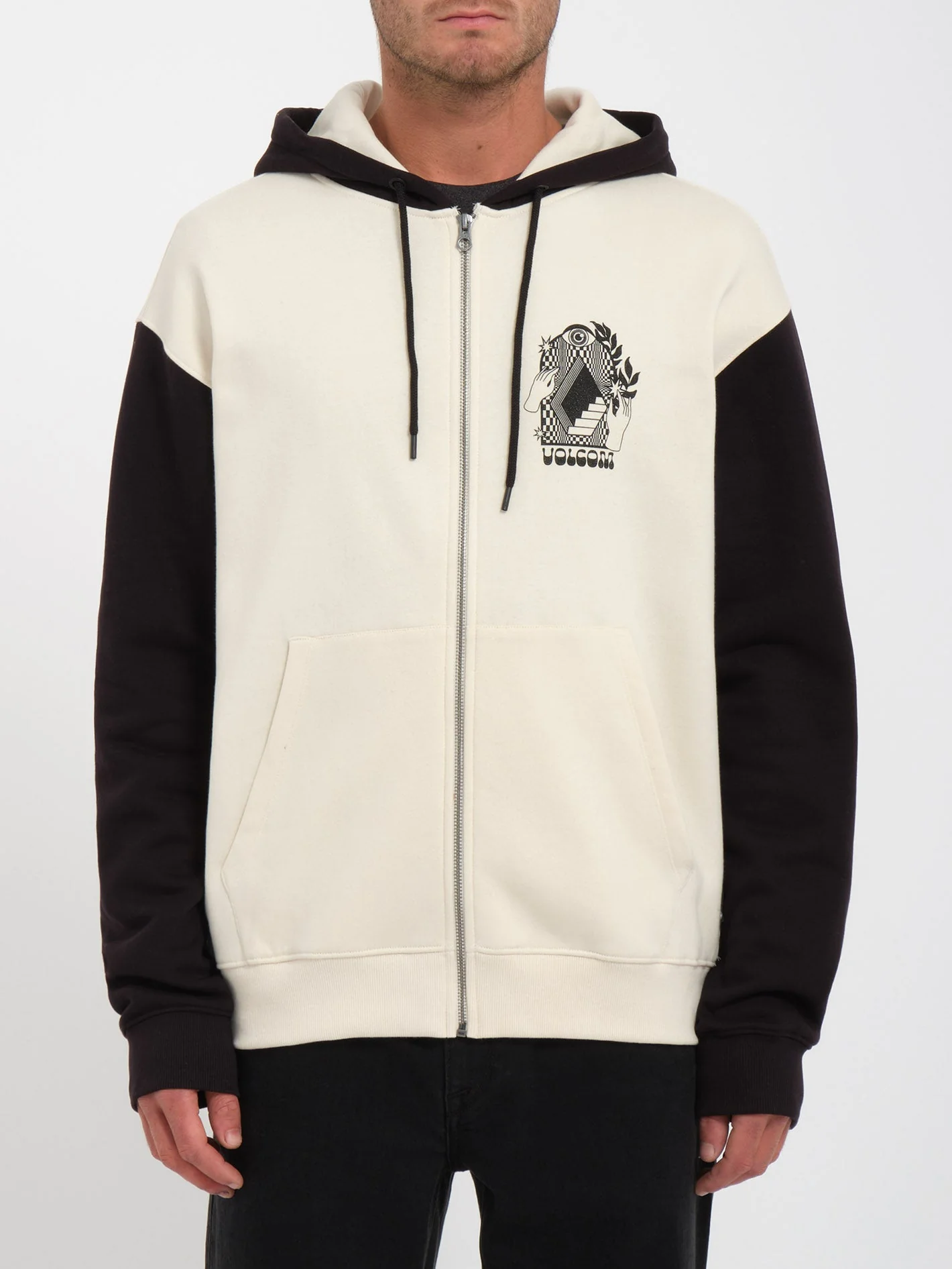 Sweat à capuche Zippé Watanite - DIRTY WHITE