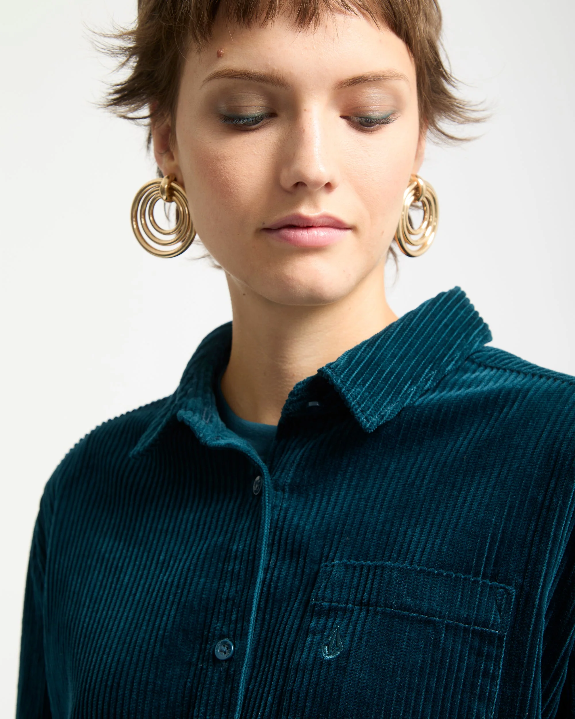 Chemise En Velours Weellow - Emerald Green - Image 3