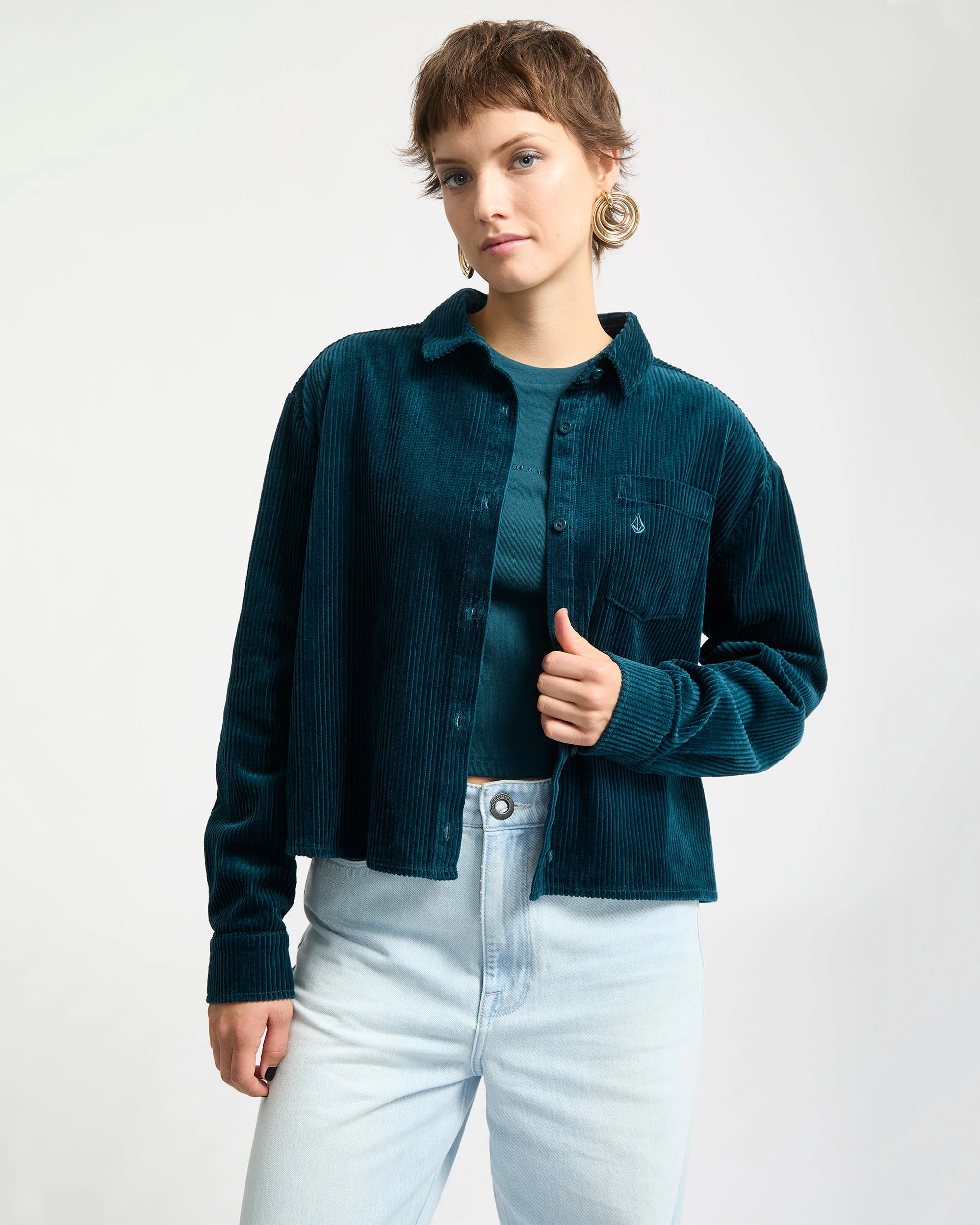 Chemise En Velours Weellow - Emerald Green - Image 4