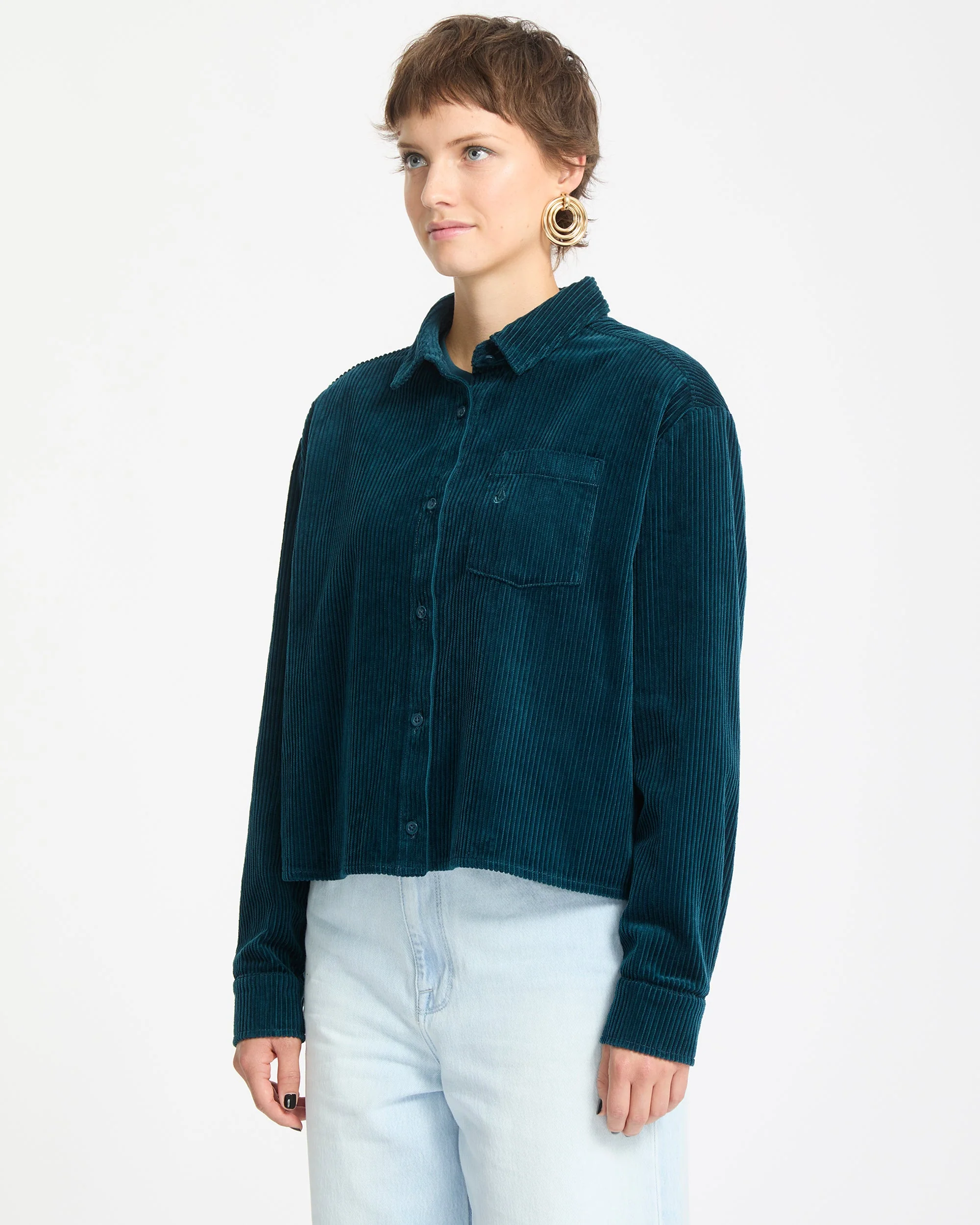 Chemise En Velours Weellow - Emerald Green - Image 5
